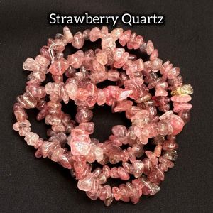 Natural Gemstone Chip Beads,Strawberry Quartz