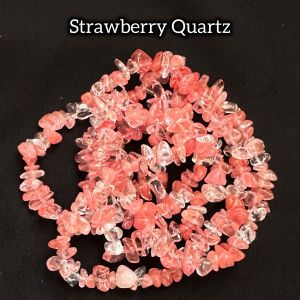 Natural Gemstone Chip Beads,Strawberry Quartz