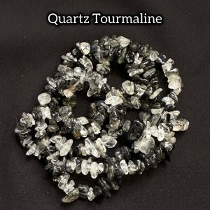 Natural Gemstone Chip Beads,Quartz Tourmaline