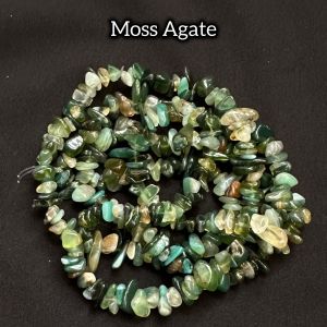 Natural Gemstone Chip Beads,Moss Agate