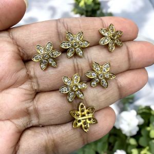 Victorian Connector, Star/Gold Finish, 3 Holes, sold by 1 pair