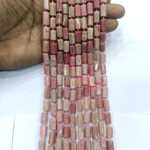 Gemstone cylinder beads,Pink Rhodonite