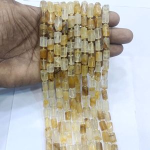 Gemstone cylinder beads,Citrine