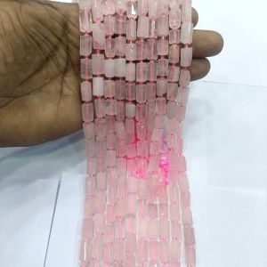 Gemstone cylinder beads,Rose Quartz