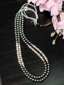 Swarovski replica pearl necklace : grey and pink 