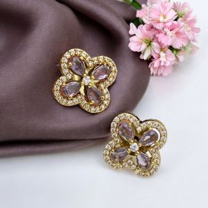CZ stone studs,Lavender