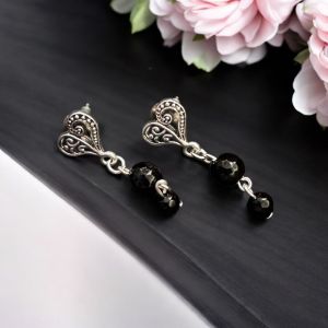 Agate Earrings,Black