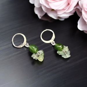 Quartz Earrings,Green