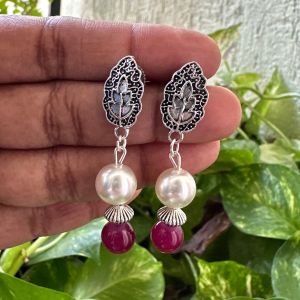 Fashion Pearl Earrings,Ruby