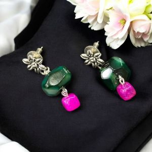 Fashion Agate Earrings,Green