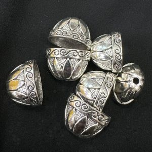 End Caps, Antique silver, 20x14mm