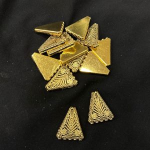 Bright Gold Connector, 5 hole, Triangle shape