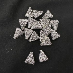Antique silver Connector, 3 hole, Triangle Shape pack 0f 10