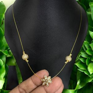 AD Flower Pendant In Invisible Wire White