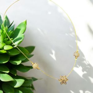 AD Flower Pendant In Invisible Wire White