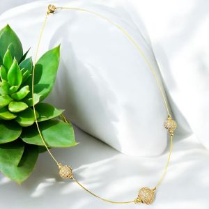Fancy Invisible Wire Necklace with CZ Stone