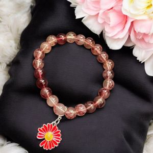 Crackle Bead Bracelet with enamel charms