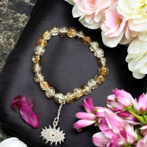 Crackle Bead Bracelet with enamel charms