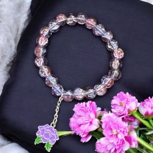 Crackle Bead Bracelet with enamel charms