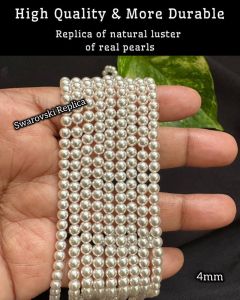 A+ Swarovski Replica Pearls(good shine), Round, 4mm