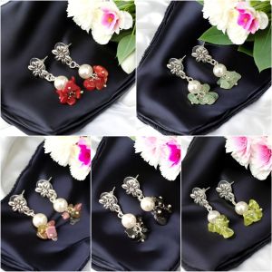 Gemstone Earrings with Pearls,Assorted,Pack of 5