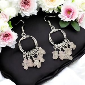 Gemstone Danglers,Rose Quartz
