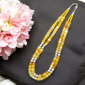 2 layers Square Agate Necklace