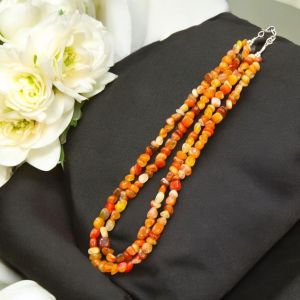 2 layers Agate Nugget Necklace