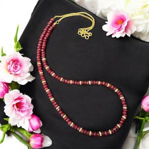 Agate necklace with Rhinestones,Ruby