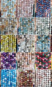 Agate Beads, Round, 8mm,Double color, Assorted, Pack of 15 strings