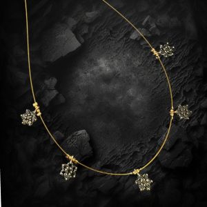 AD Flower Pendant In Invisible Wire ,Black
