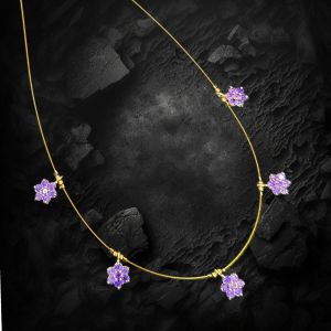 AD Flower Pendant In Invisible Wire ,Lavender