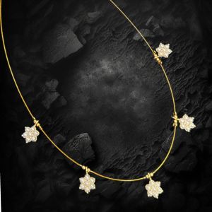 AD Flower Pendant In Invisible Wire ,Pearl White