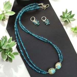 Agate necklace with Japanese beads 