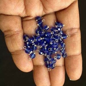 Crystal Loreals, 4mm, Translucent, Silver Finish,Maroone, Pack of 100 pieces 