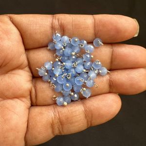 Crystal Loreals, 4mm, Opaque, Silver Finish,Deep Green, Pack of 100 pieces 