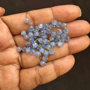 Crystal Loreals, 4mm, Opaque, Gold Finish,Parrot Green, Pack of 100 pieces 