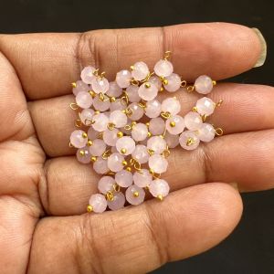 Crystal Loreals, 4mm, Opaque, Gold Finish,Parrot Green, Pack of 100 pieces 