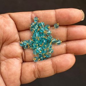 Crystal Loreals, 4mm, Translucent, Gold Finish,Light Honey Brown, Pack of 100 pieces 