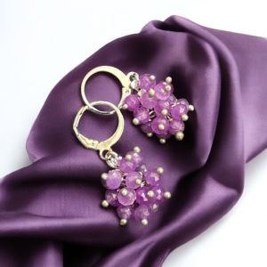 Agate Grape Earrings,Lavender
