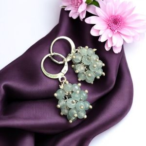 Agate Grape Earrings,Sea Blue