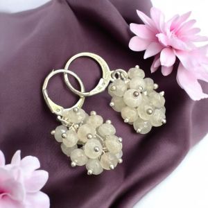 Agate Grape Earrings,White