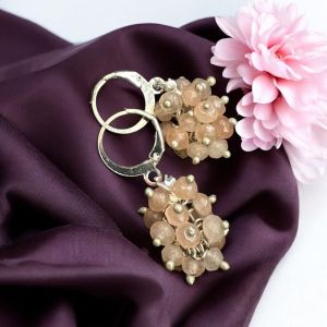 Agate Grape Earrings,Peach