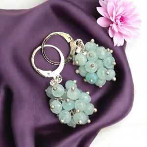 Agate Grape Earrings,Peach