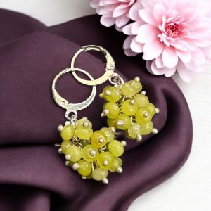 Agate Grape Earrings,Peach
