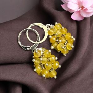 Agate Grape Earrings,Peach