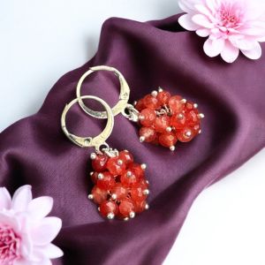 Agate Grape Earrings,Light Green