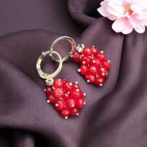 Agate Grape Earrings,Light Green