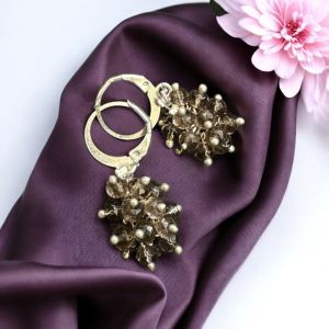 Agate Grape Earrings,Light Green