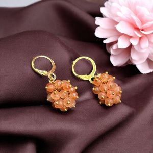 Agate Grape Earrings,Dark Green